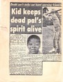 Kid Keeps Pal's Spirit Alive Article